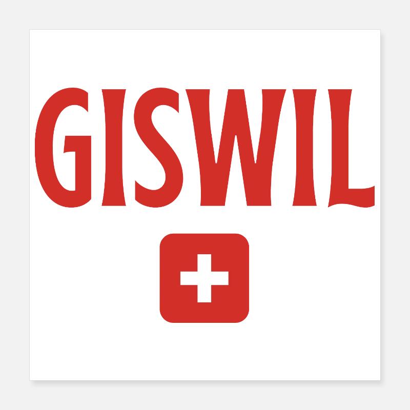 GISWIL-Schweizer Flagge Poster 40x40 cm