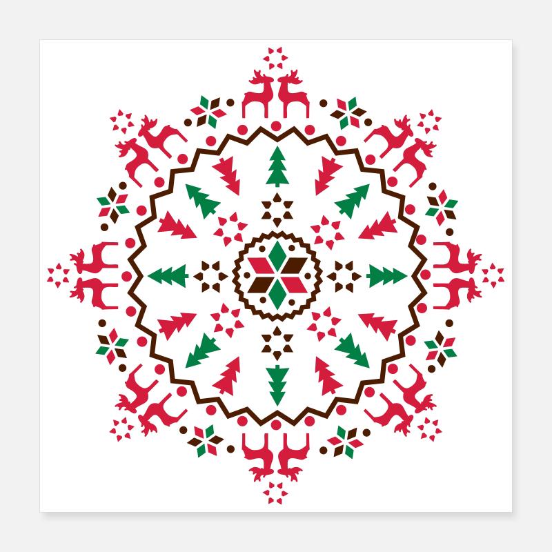 Un Mandala de Noël Poster 40 x 40 cm