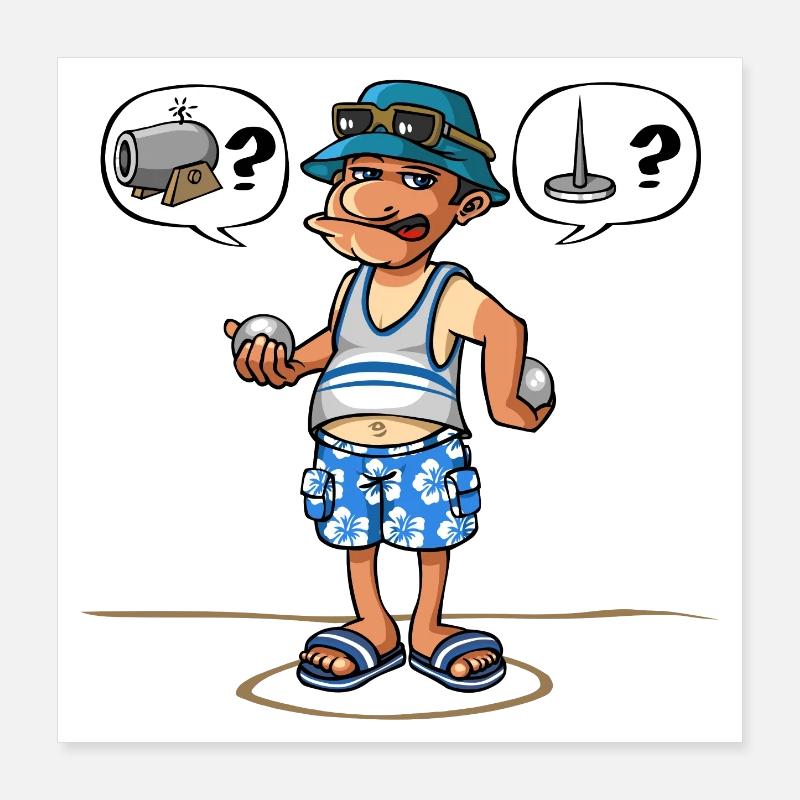 petanque player Poster 16" x 16" (40x40 cm)