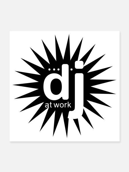 DJ au travail - Poster 40 x 40 cm - blanc - Devant