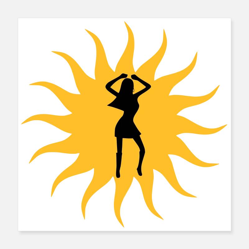 Danse du soleil fille Poster 40 x 40 cm