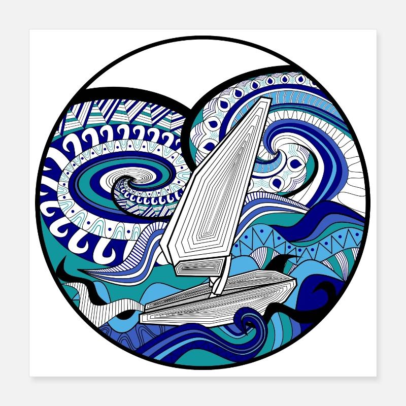 Windsurfing Poster 16" x 16" (40x40 cm)