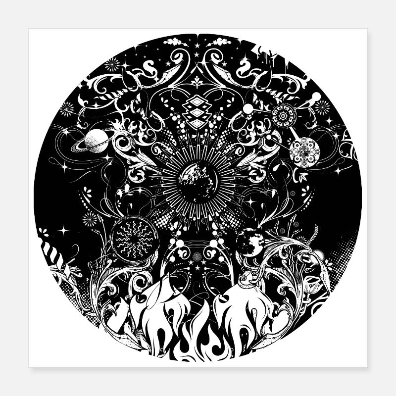 vier Elemente Poster 40x40 cm