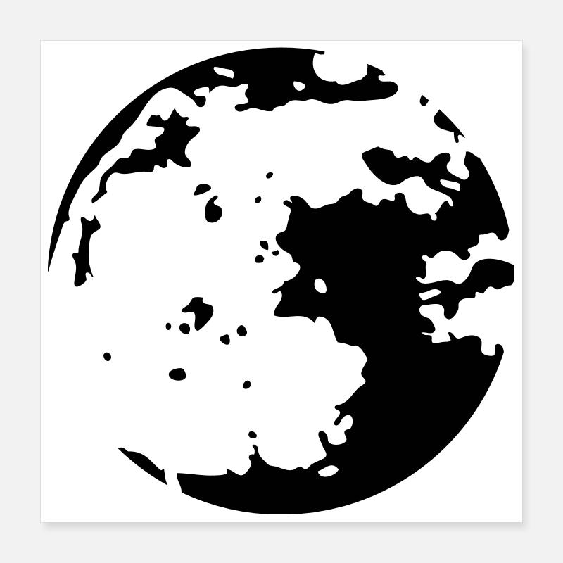 Mond Stencil Poster 40x40 cm