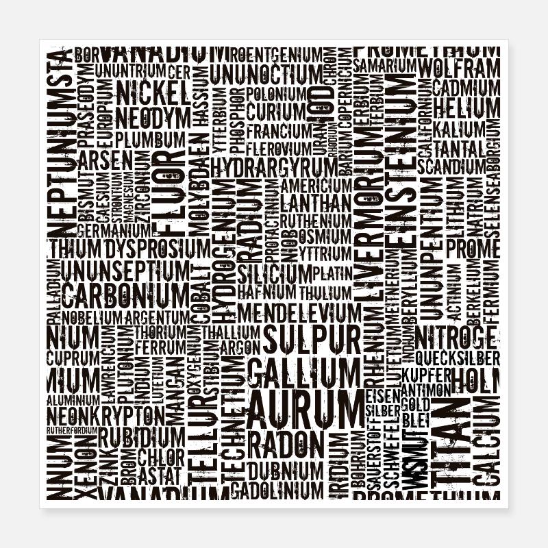 Chemische Elemente... Poster 40x40 cm