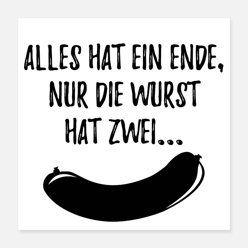 Alles Wurst schwarz Poster 40x40 cm