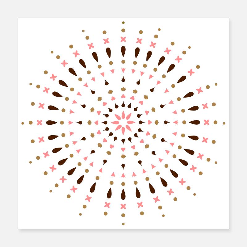 Un mandala de sable avec des petits coquillages et Poster 40 x 40 cm