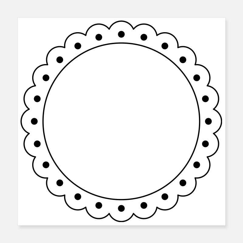 round frame contour wave edge Poster 16" x 16" (40x40 cm)