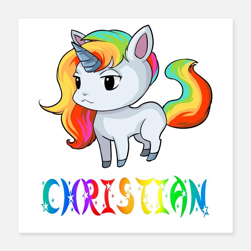 Christian Einhorn Poster 40 x 40 cm