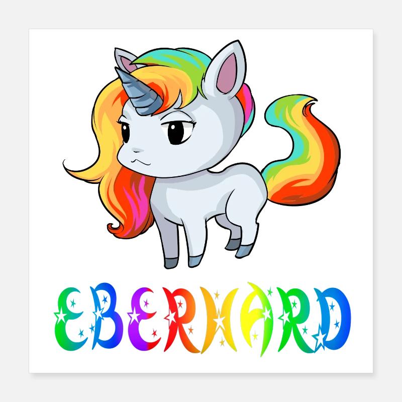 Eberhard Einhorn - Poster 40 x 40 cm - blanc
