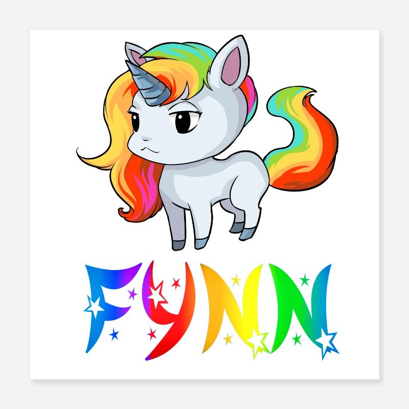 Fynn Einhorn Poster 40 x 40 cm