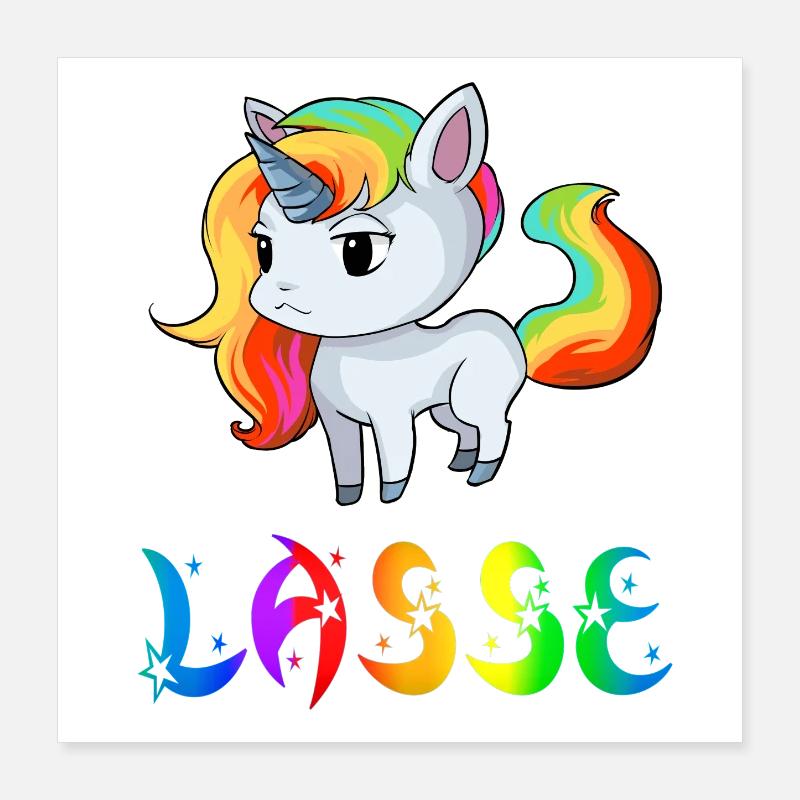 Einhorn Lasse Poster 40x40 cm