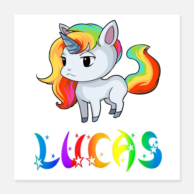 Einhorn Lucas Poster 40x40 cm