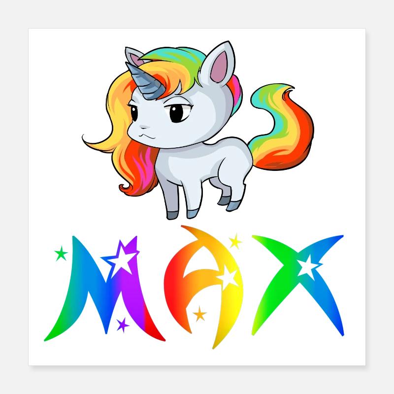 Einhorn Max Poster 40 x 40 cm