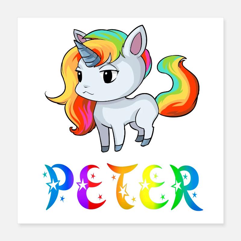 Einhorn Peter Poster 40x40 cm