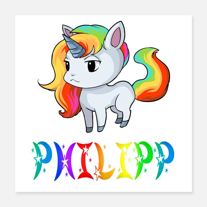 Einhorn Philipp Poster 40 x 40 cm