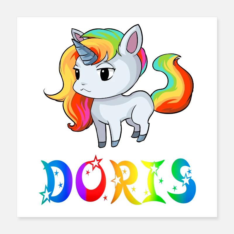 Einhorn Doris Poster 40x40 cm