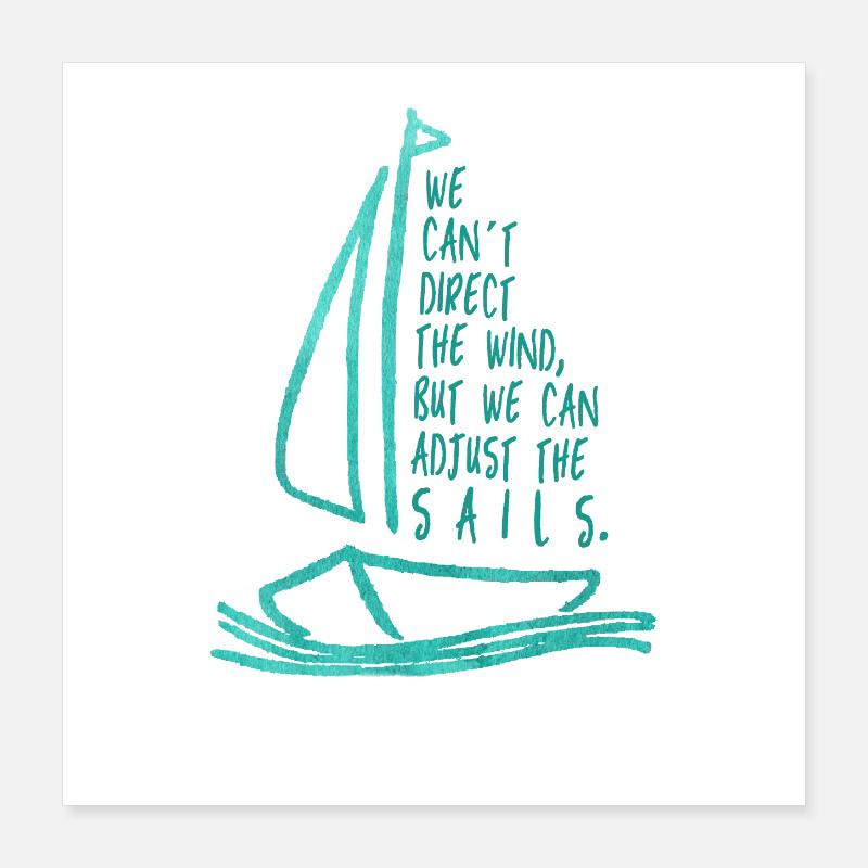 Voile, Eau, Mer Poster 40 x 40 cm