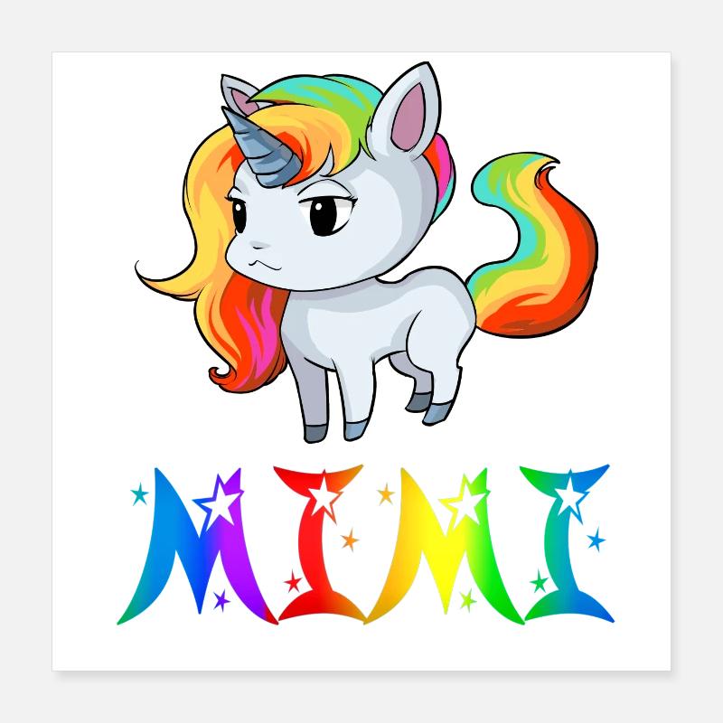 Einhorn Mimi Poster 40x40 cm