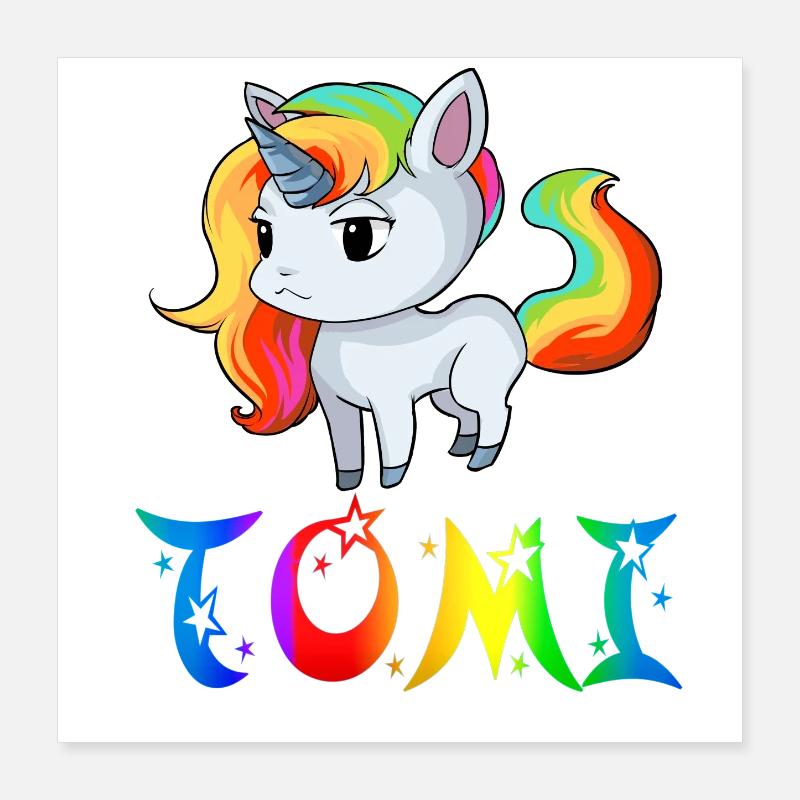 Einhorn Tomi Poster 40x40 cm