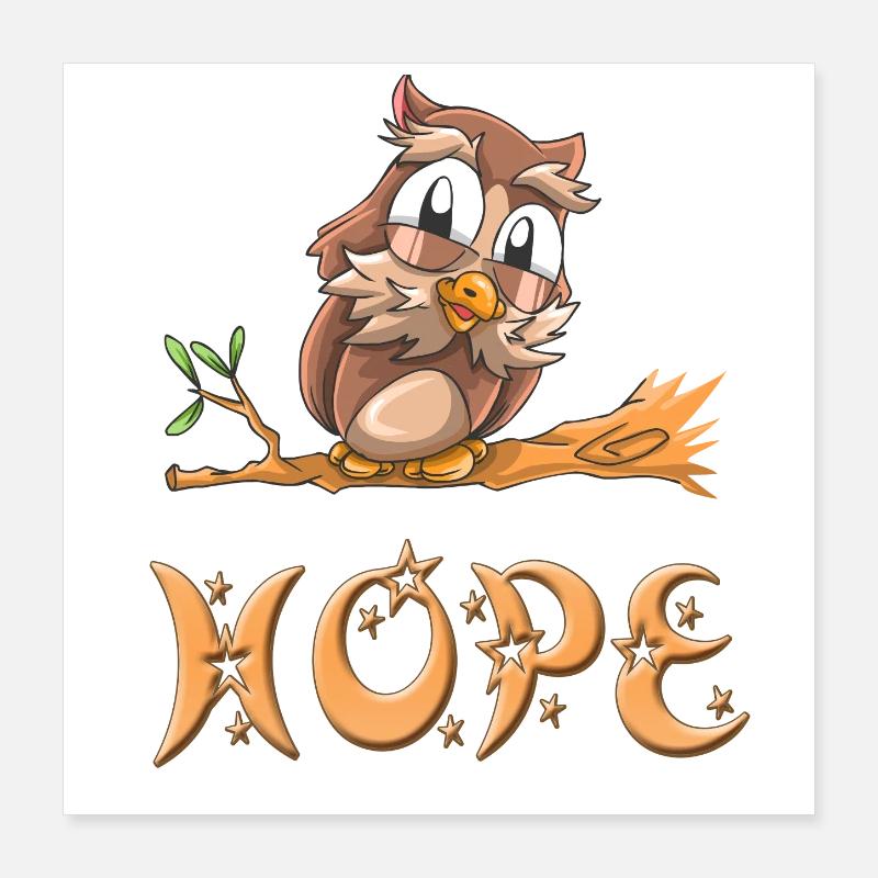 Eule Hope Poster 40x40 cm