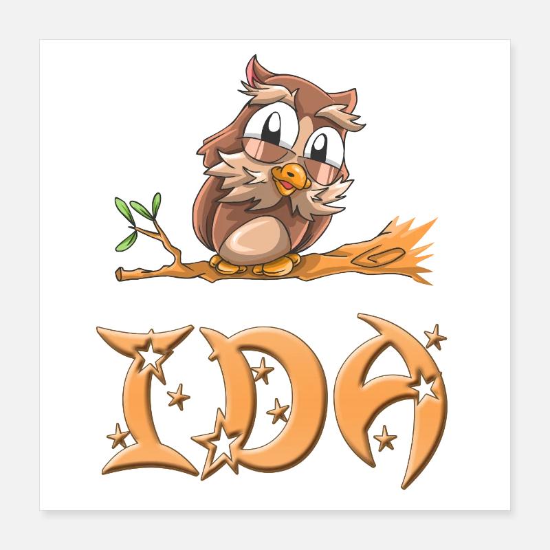 Hibou Ida Poster 40 x 40 cm