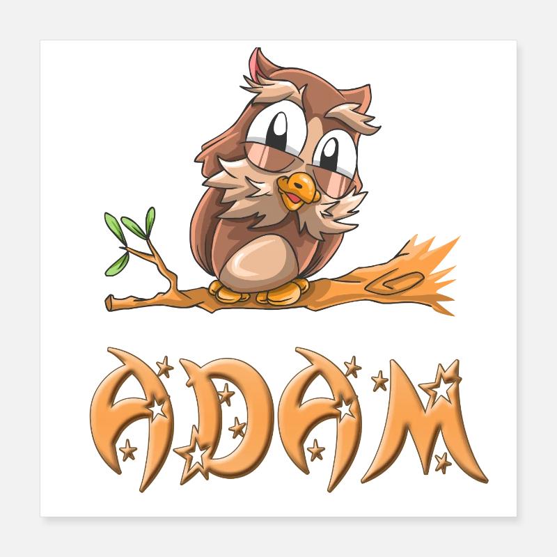 Owl Adam Poster 16" x 16" (40x40 cm)