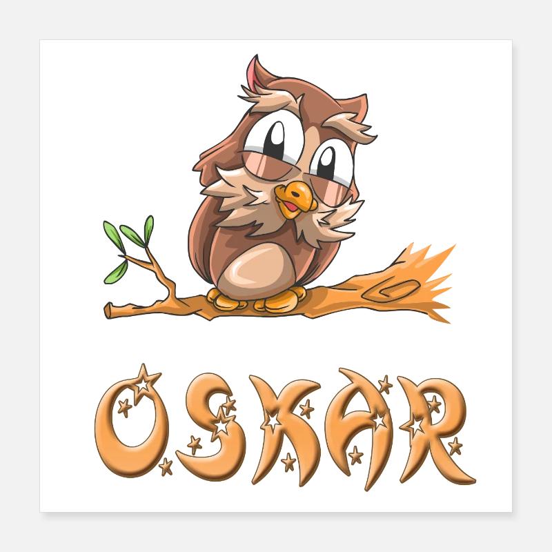 Eule Oskar Poster 40x40 cm