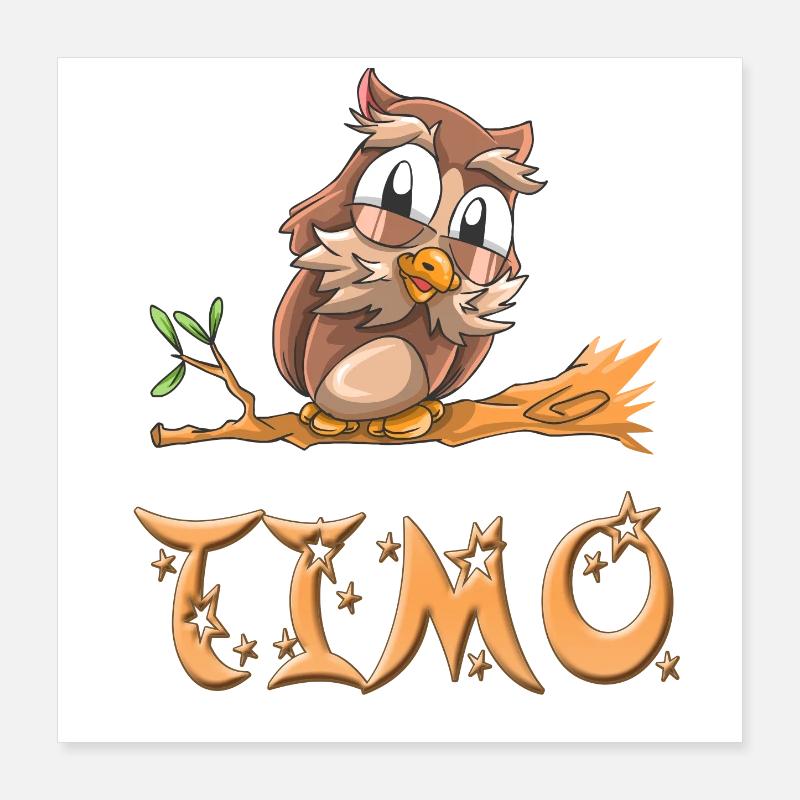 Eule Timo Poster 40x40 cm