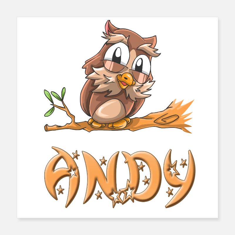 Hibou Andy Poster 40 x 40 cm