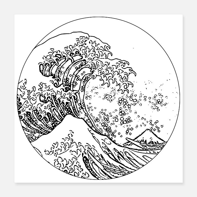 Wave in black and white Poster 16" x 16" (40x40 cm)