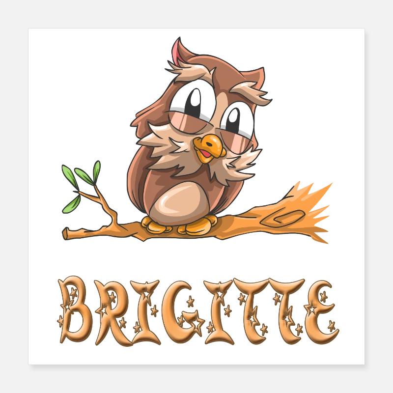 Eule Brigitte Poster 40x40 cm