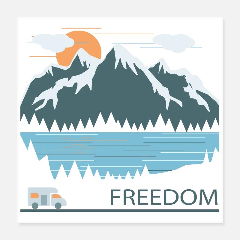 Camping Poster 40x40 cm