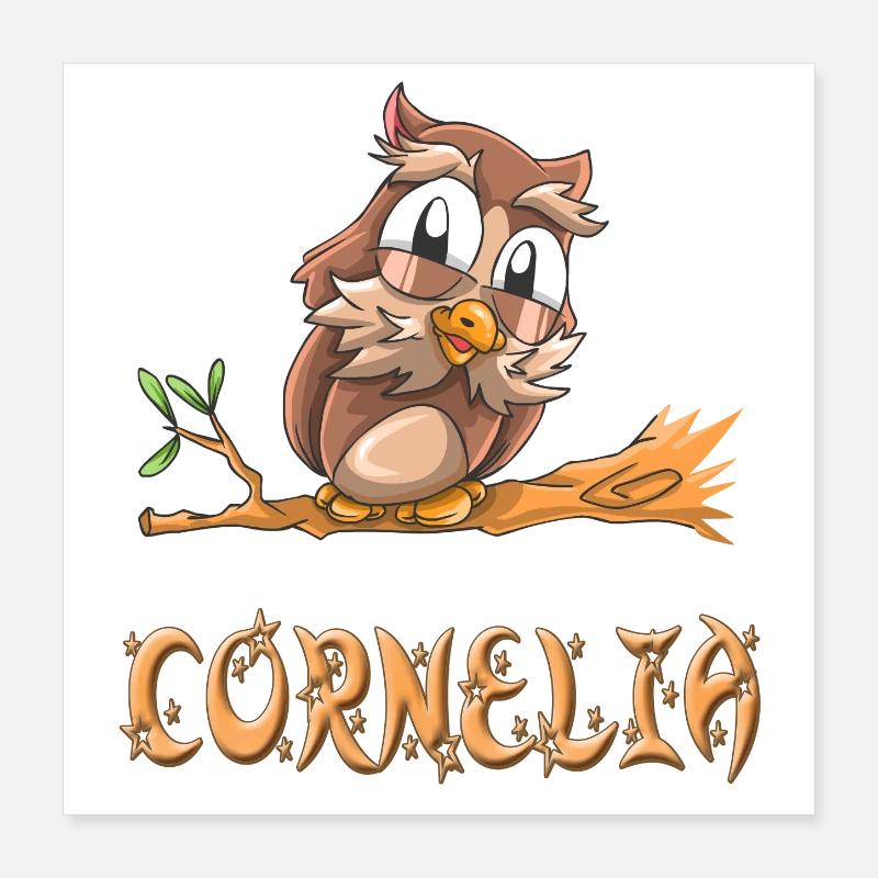 Eule Cornelia Poster 40x40 cm