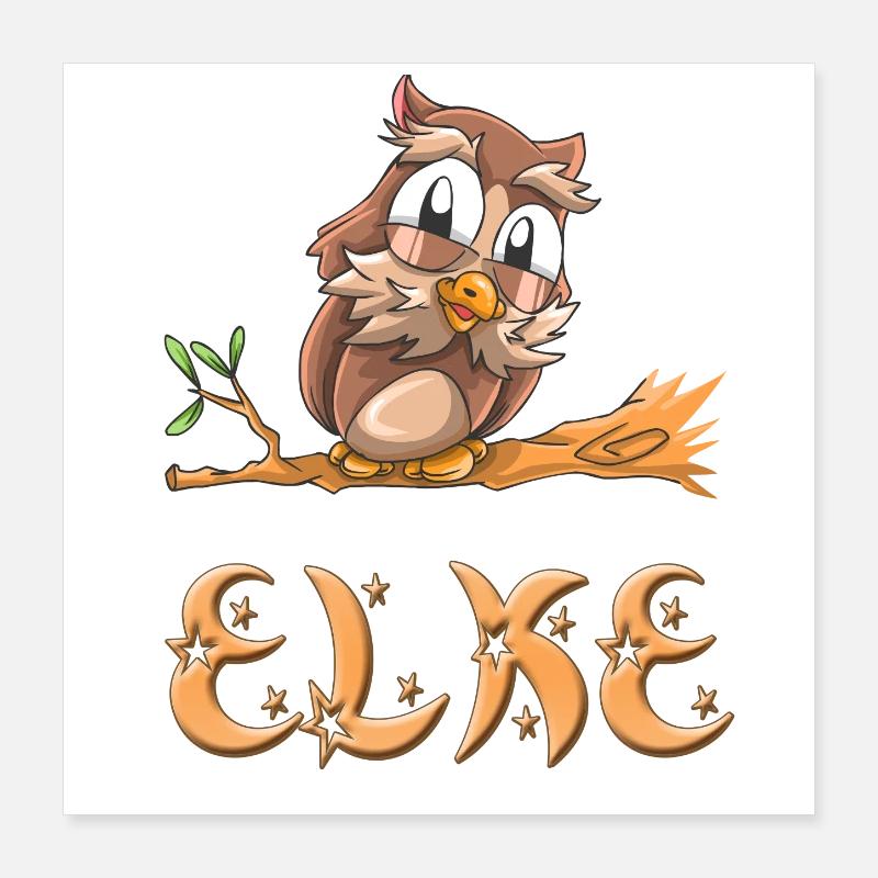 Owl Elke Poster 16" x 16" (40x40 cm)