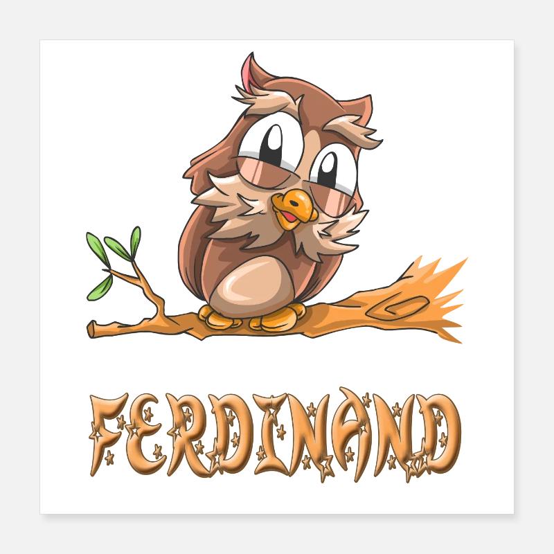 Chouette Ferdinand Poster 40 x 40 cm