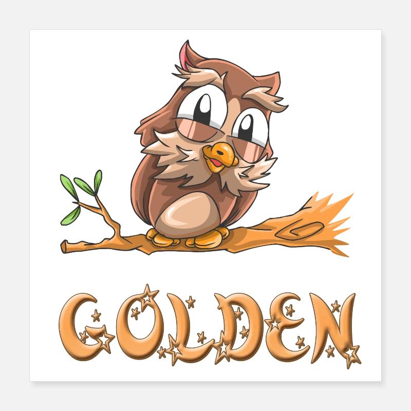 Eule Golden Poster 40x40 cm