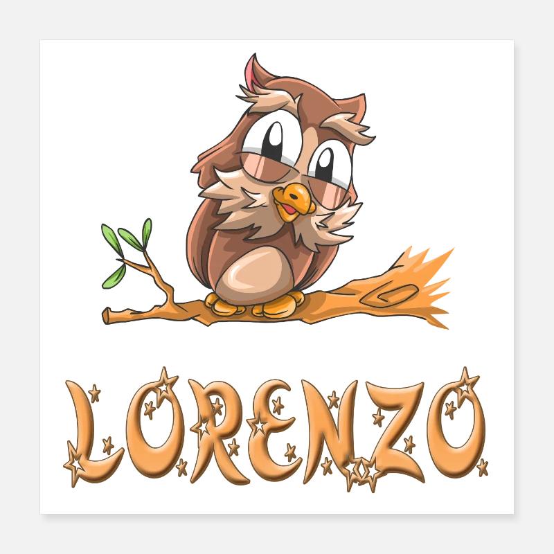 Owl Lorenzo Poster 40 x 40 cm