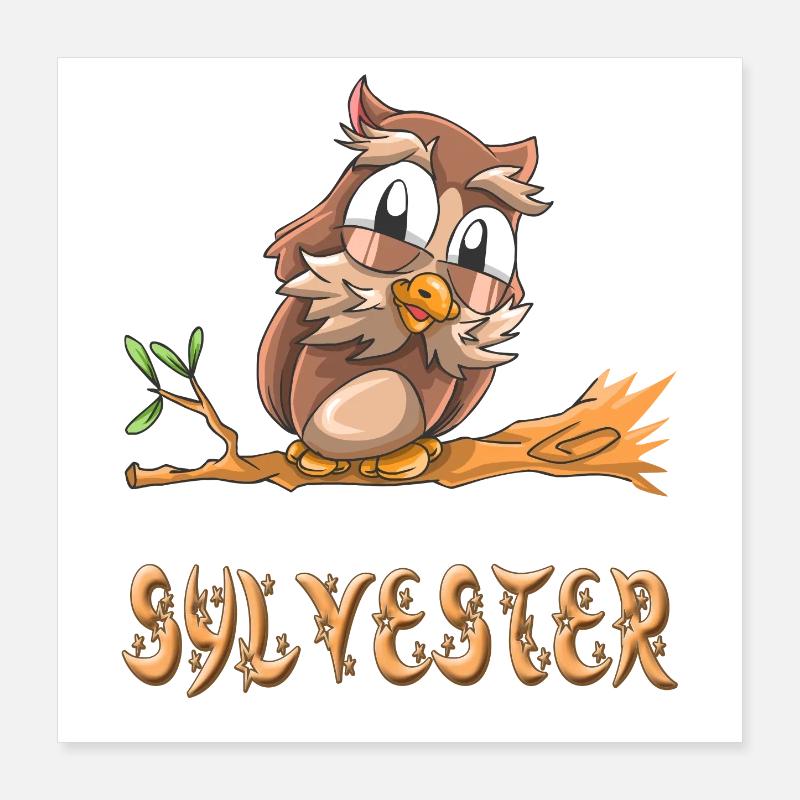 Eule Sylvester Poster 40x40 cm