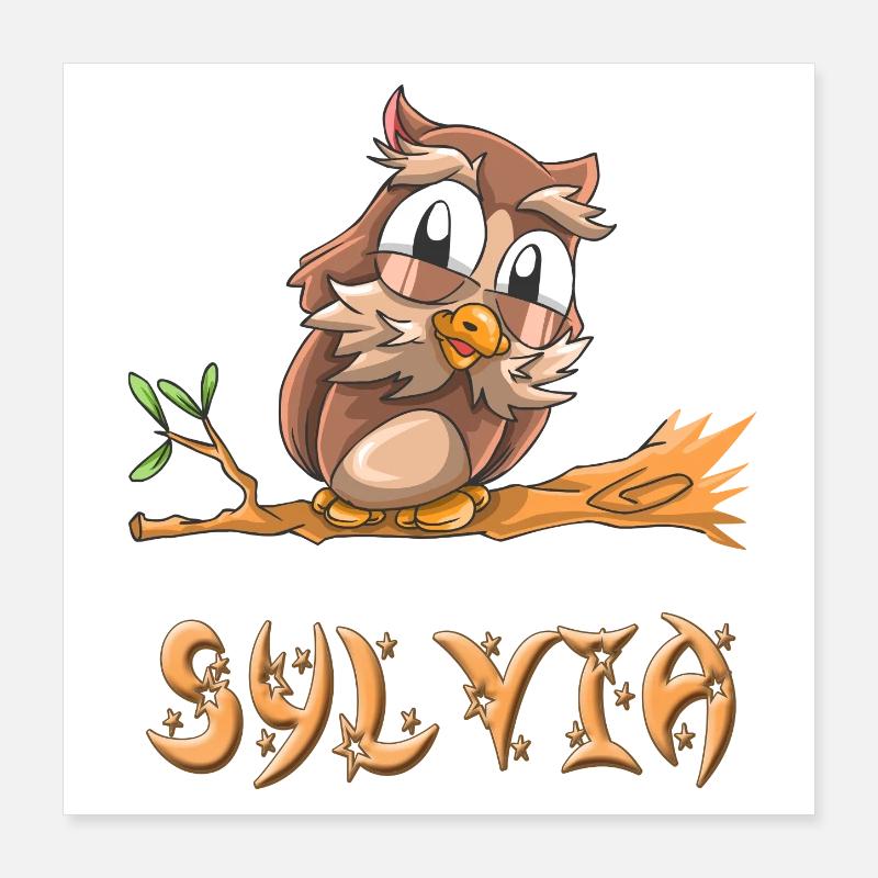 Chouette Sylvia Poster 40 x 40 cm