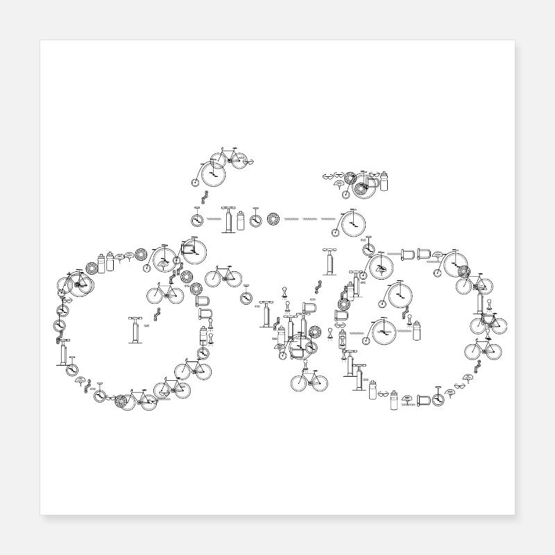 Bicycle Art Poster 40x40 cm