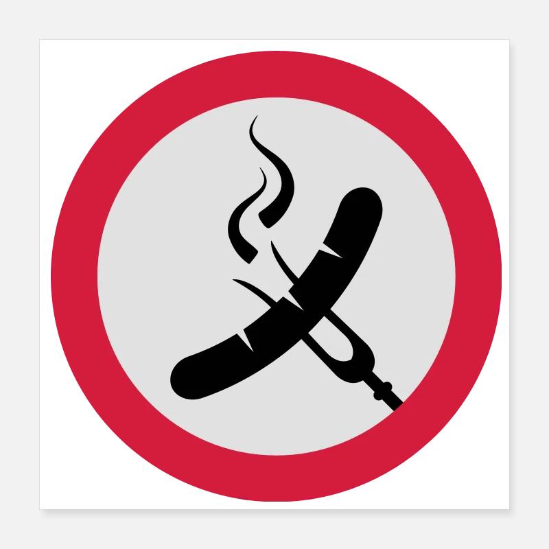 Grillwurst Poster 40x40 cm