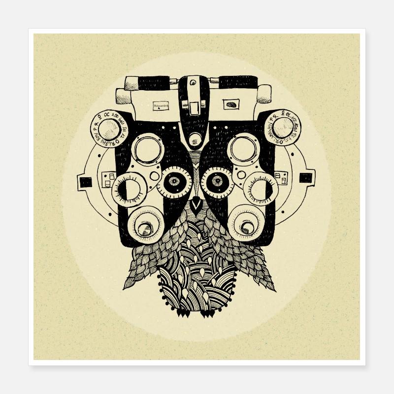 Phoropter Owl Poster Poster 16" x 16" (40x40 cm)