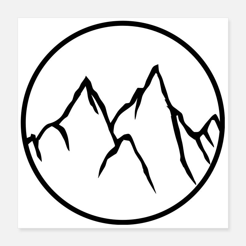 circle around climber climbing mountains high sport h Poster 16" x 16" (40x40 cm)