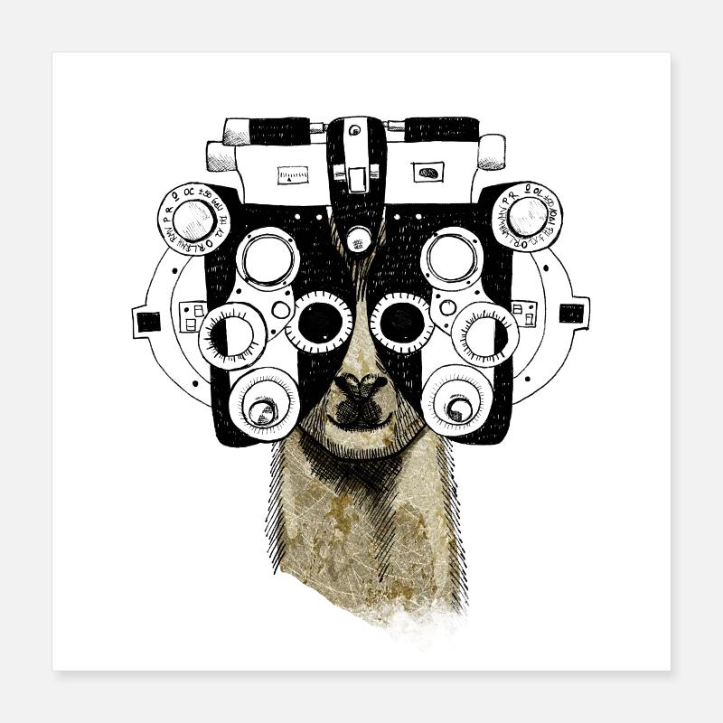 Alpaga & Phoropter Poster 40 x 40 cm