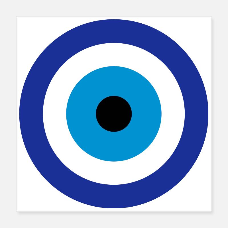 Blue Evil Eye Poster 40 x 40 cm