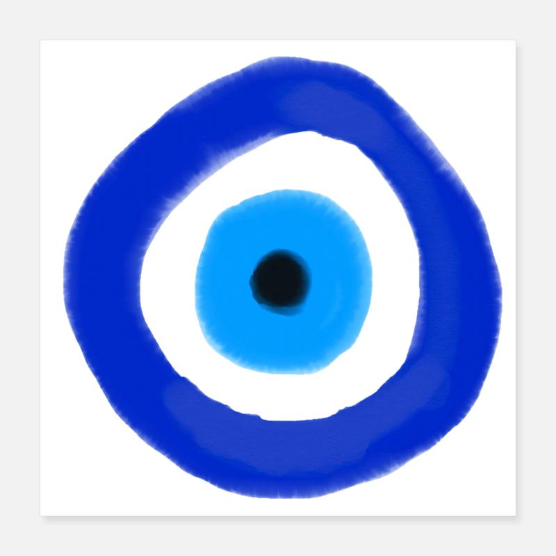 Œil Orbite Bleue Résumé Poster 40 x 40 cm