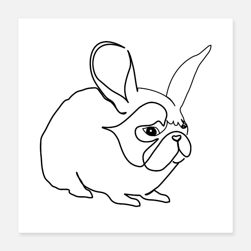 Hare or pug Poster 16" x 16" (40x40 cm)