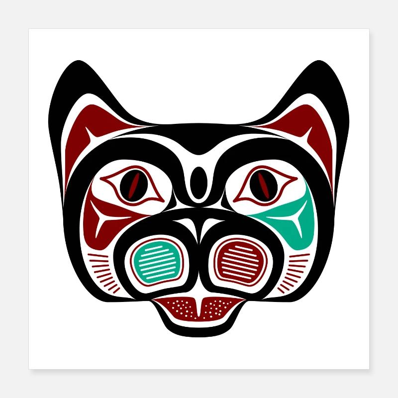 Northwest Pacific coast Haida Kitty Poster 16" x 16" (40x40 cm)