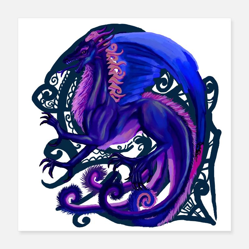 blue dragon Poster 16" x 16" (40x40 cm)